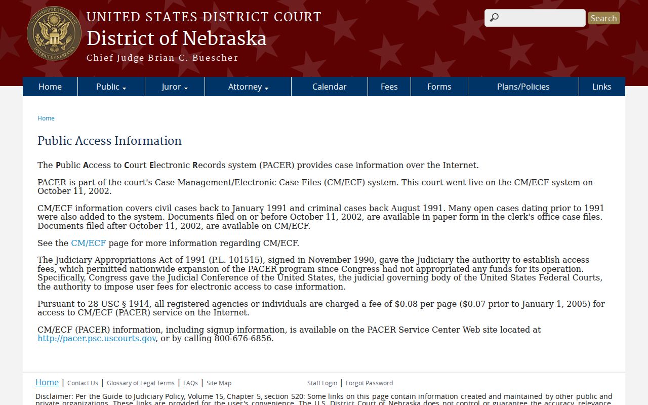 Saunders County court docket federal public access information