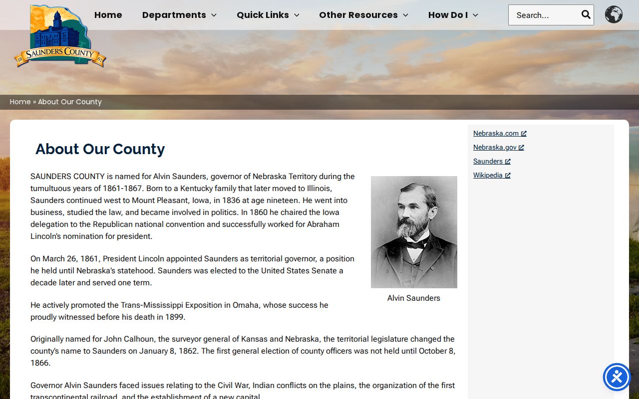 Saunders County court docket courthouse history context